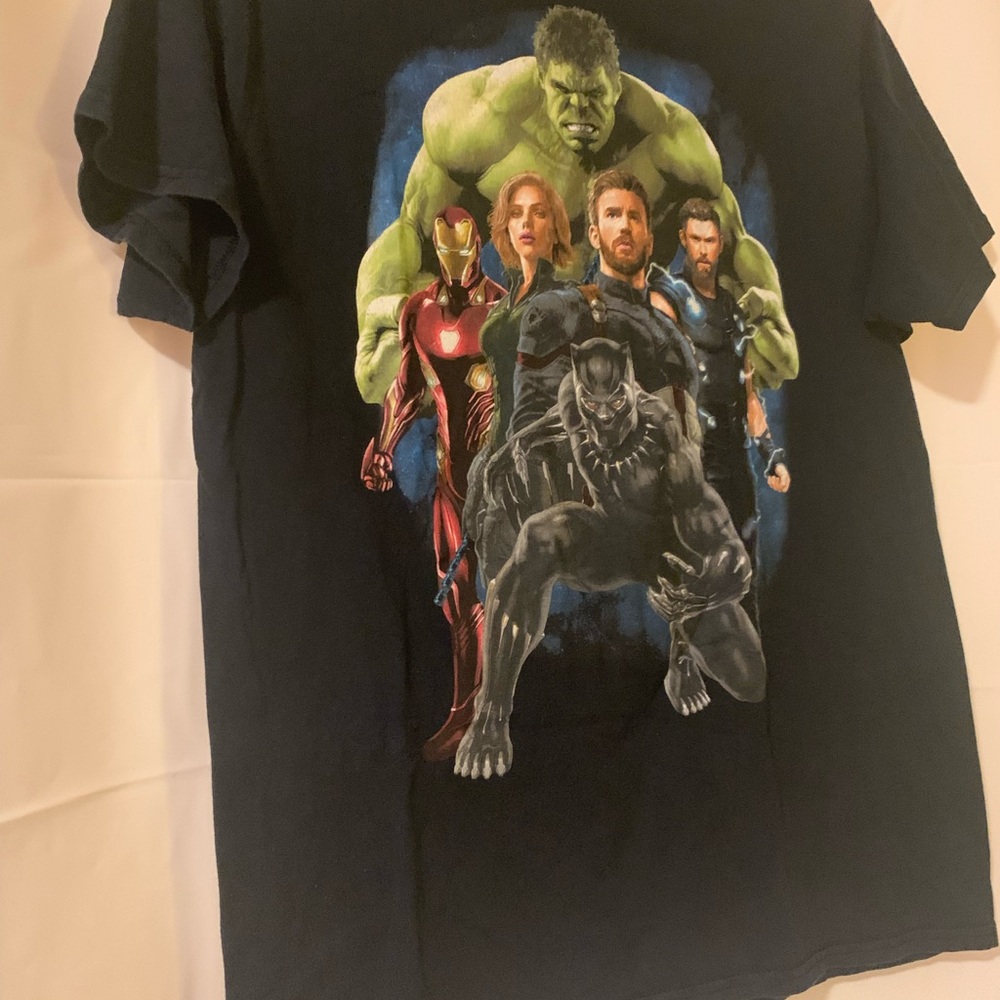 Marvel Avengers Men’s M 38-40 Black T-Shirt Graphic Cotton Florida Infinity War